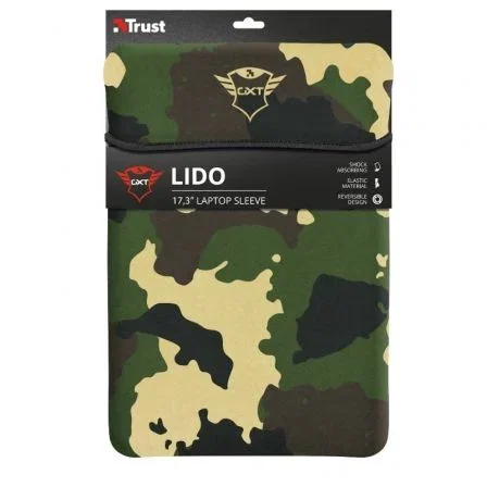 Funda Trust Gaming GXT 1244C Lido para Portátiles hasta 17.3"/ Camuflaje Selva