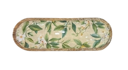DKD Home Decor Bandeja de Mango con Diseño de Muérdago Beige Lacado