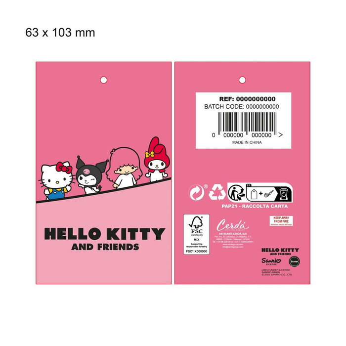 Cerdá Gorro de Punto My Melody y Hello Kitty Rosa