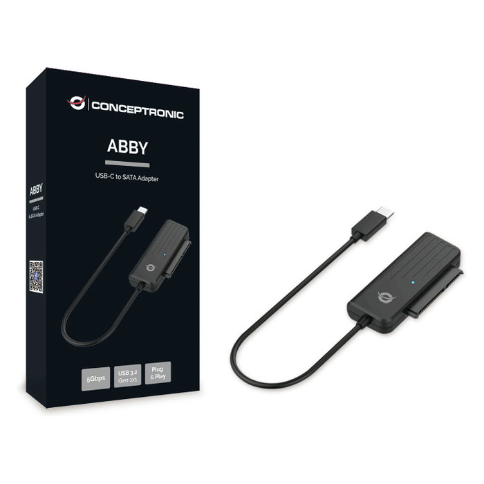 Conceptronic Adaptador USB-C a SATA ABBY02B para SSD/HDD 2,5 pulgadas Conceptronic Adaptador USB-C a SATA ABBY02B para SSD/HDD 2,5 pulgadas