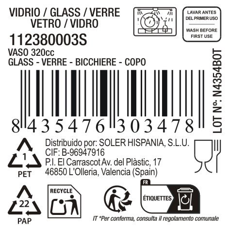 La Mediterranea Vaso Tirso Bands 320ml