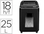 Fellowes 92CS Destructora de Documentos, Capacidad 18 Hojas, Partículas, Seguridad P-4, Papelera 25 L, Destruye Grapas, Clips, CDs