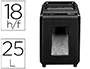 Fellowes 92CS Destructora de Documentos, Capacidad 18 Hojas, Partículas, Seguridad P-4, Papelera 25 L, Destruye Grapas, Clips, CDs