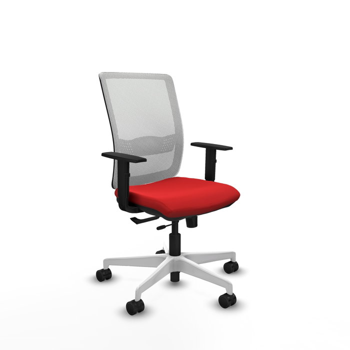 PIQUERAS Y CRESPO Silla de oficina Haches con mecanismo Sincro/Traslack Rojo y Blanco PIQUERAS Y CRESPO Silla de oficina Haches con mecanismo Sincro/Traslack Rojo y Blanco