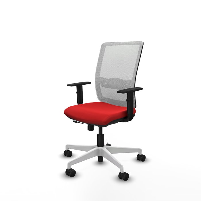 PIQUERAS Y CRESPO Silla de oficina Haches con mecanismo Sincro/Traslack Rojo y Blanco PIQUERAS Y CRESPO Silla de oficina Haches con mecanismo Sincro/Traslack Rojo y Blanco