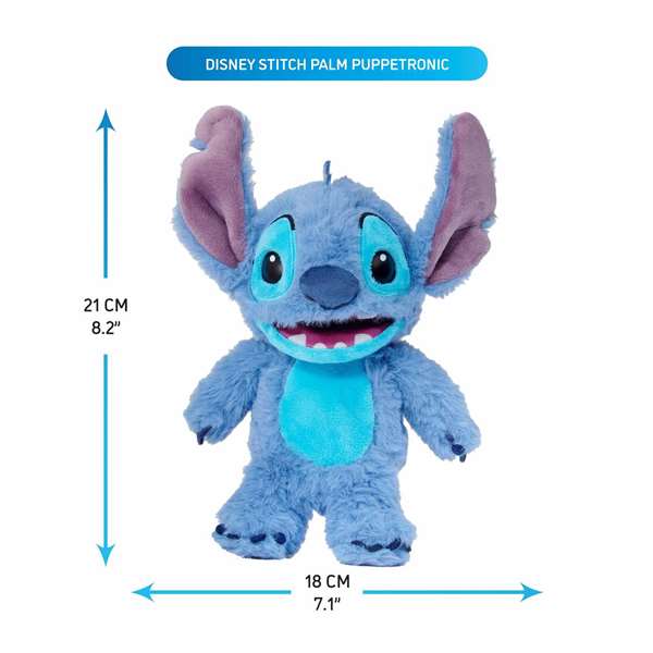 Famosa Peluche Disney Stitch Palm 18 cm con movimientos y sonidos