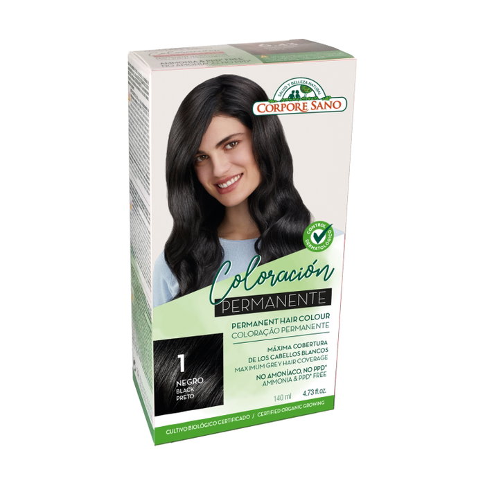 Corpore Sano Tinte 1 Negro 140ml Máxima Cobertura Color Intenso Corpore Sano Tinte 1 Negro 140ml Máxima Cobertura Color Intenso