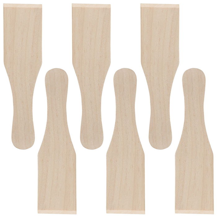 Easy Make Juego de 6 Espátulas de Madera 15x4 cm para Raclette