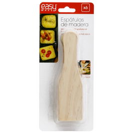 Easy Make Juego de 6 Espátulas de Madera 15x4 cm para Raclette