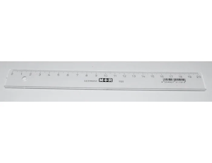 Mor Regla de 20 cm plástico transparente