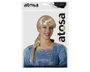 Peluca con trenza rubia