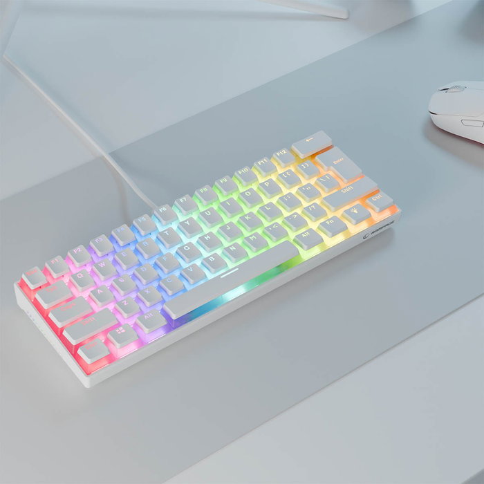 Rampage Radiant K11 Teclado Gaming Mecánico 60% RGB Blue Switch Blanco