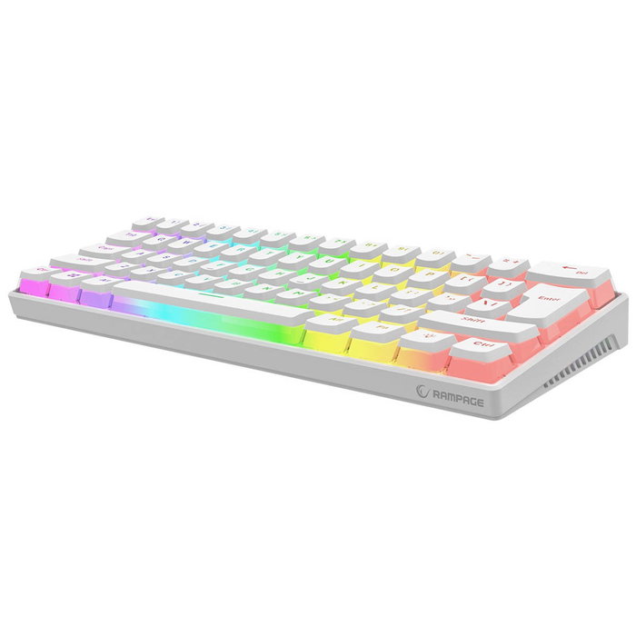 Rampage Radiant K11 Teclado Gaming Mecánico 60% RGB Blue Switch Blanco