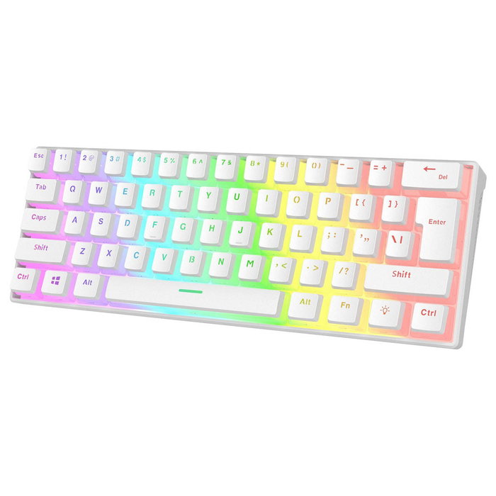 Rampage Radiant K11 Teclado Gaming Mecánico 60% RGB Blue Switch Blanco