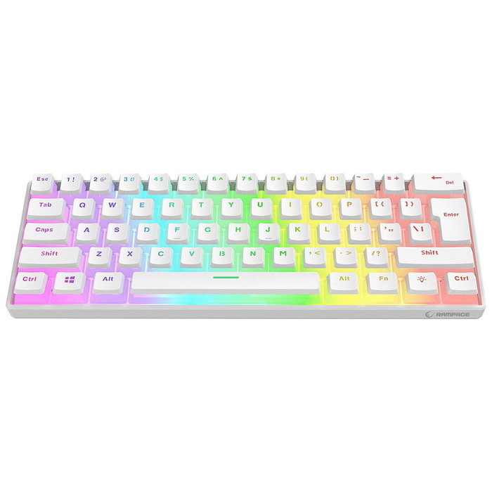 Rampage Radiant K11 Teclado Gaming Mecánico 60% RGB Blue Switch Blanco