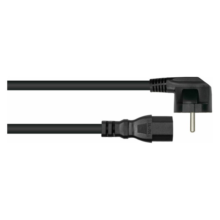 Kabelmeister Cable de toma de tierra de 90° a C15, 0,5 m, negro