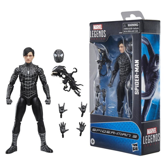 Hasbro Marvel Legends Series Spider-Man 3 Figura Acción 15cm Traje Negro con 6 Accesorios Manos y Cabeza Peter Parker Hasbro Marvel Legends Series Spider-Man 3 Figura Acción 15cm Traje Negro con 6 Accesorios Manos y Cabeza Peter Parker