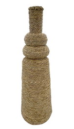 DKD Home Decor Jarrón de Fibra Natural 18x18x60 cm