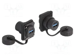 DeLOCK Módulo Type-D USB 3.2 Gen 1 hembra a hembra 86971 Negro