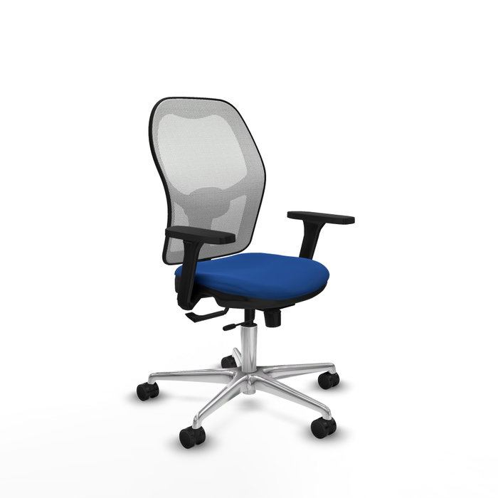 PIQUERAS Y CRESPO Silla de oficina Jorquera con mecanismo Sincro/Traslack Azul y Blanco PIQUERAS Y CRESPO Silla de oficina Jorquera con mecanismo Sincro/Traslack Azul y Blanco