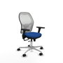 PIQUERAS Y CRESPO Silla de oficina Jorquera con mecanismo Sincro/Traslack Azul y Blanco