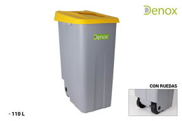 Denox Cubo Basura Reciclaje Abierto 110L Amarillo 41 x 58 x 89 cm (2 Unidades)