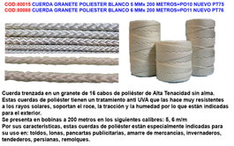Cuerda Granete Poliéster Blanco 5 mm x 200 m