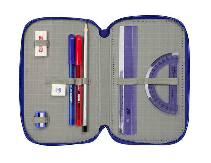 Safta Plumier Triple Estuche Escolar con 37 Piezas, Capacidad 12.5 x 19.5 x 5.5 cm, Para Material de Oficina y Papelería Safta Plumier Triple Estuche Escolar con 37 Piezas, Capacidad 12.5 x 19.5 x 5.5 cm, Para Material de Oficina y Papelería