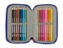 Safta Plumier Triple Estuche Escolar con 37 Piezas, Capacidad 12.5 x 19.5 x 5.5 cm, Para Material de Oficina y Papelería