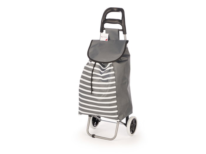 Kinvara Carro Compra 2 Ruedas Rayas Gris 33L 88x8x35cm (Set de 6)