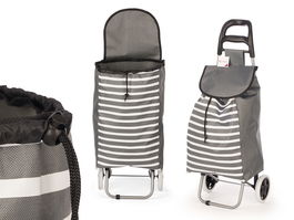 Kinvara Carro Compra 2 Ruedas Rayas Gris 33L 88x8x35cm (Set de 6)