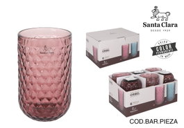 Santa Clara Vaso Alto Orbel Morado 430 ml, 12.7 cm de Alto, Vidrio (36 Unidades)
