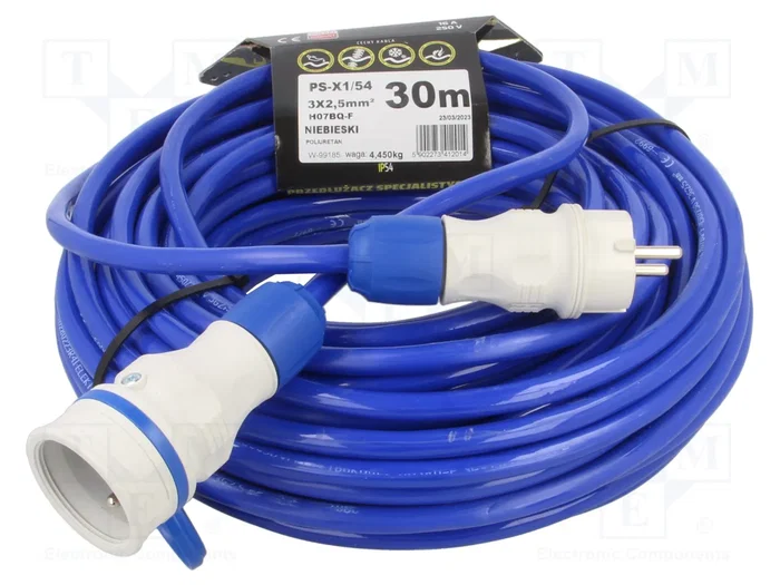 KEL Prolongador de alimentación H07BQ-F 3G2,5mm2 30m azul KEL Prolongador de alimentación H07BQ-F 3G2,5mm2 30m azul
