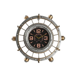 DKD Home Decor Reloj de Pared Vintage Bolai avion 25 Plateado Dorado 48 x 11 x 44.5 cm