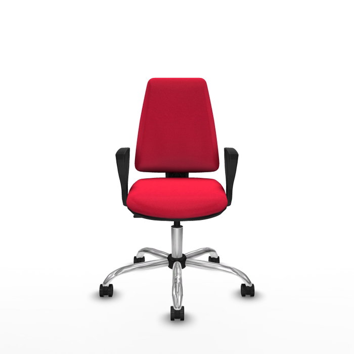 PIQUERAS Y CRESPO Silla de oficina Elche Roja con Brazos Fijos