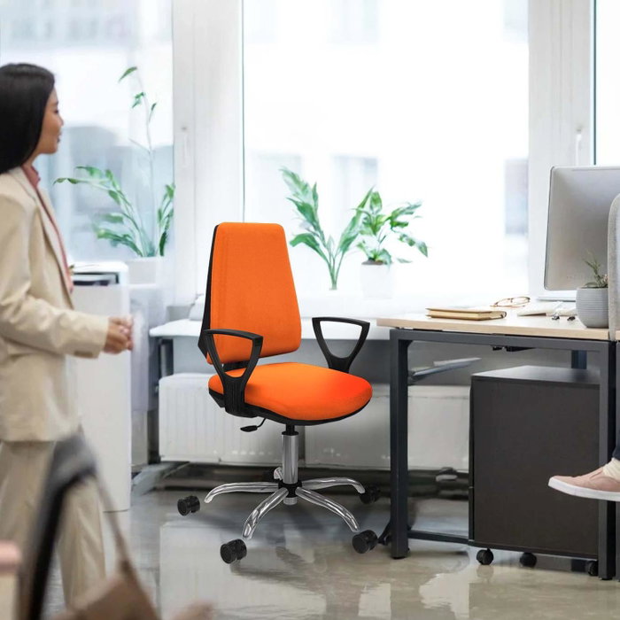 PIQUERAS Y CRESPO Silla de oficina Elche Roja con Brazos Fijos