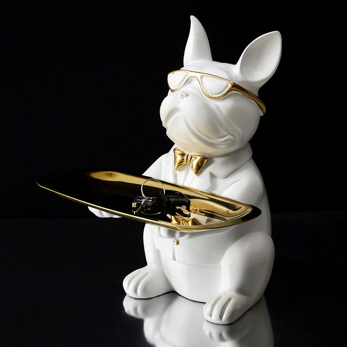 Home Deco Factory Galerie Vaciabolsillos Bulldog Blanco Escultura Decorativa 18x18x22 cm Home Deco Factory Galerie Vaciabolsillos Bulldog Blanco Escultura Decorativa 18x18x22 cm