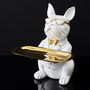 Home Deco Factory Galerie Vaciabolsillos Bulldog Blanco Escultura Decorativa 18x18x22 cm