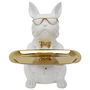 Home Deco Factory Galerie Vaciabolsillos Bulldog Blanco Escultura Decorativa 18x18x22 cm