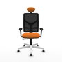 PIQUERAS Y CRESPO Silla de oficina Motilla Naranja y Negro