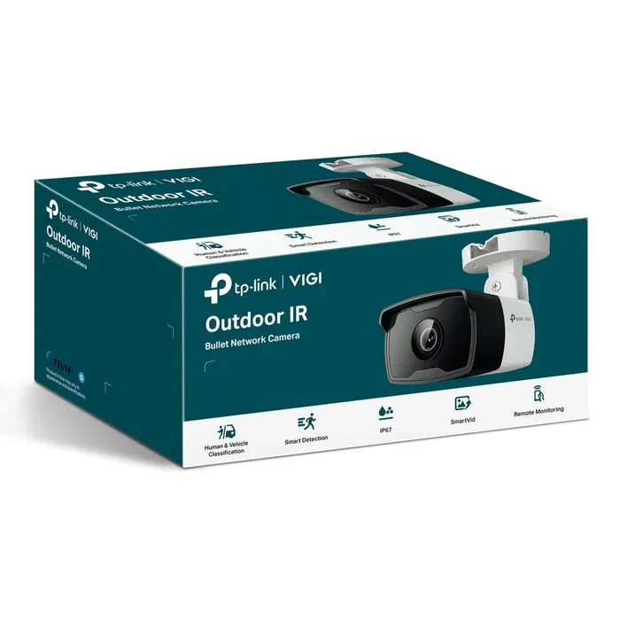 TP-Link VIGI C320I(6mm) Cámara IP Exterior e Interior tipo Bala 2MP Full HD con IA, Visión Nocturna 30m, PoE, Resistente IP67, H.265+
