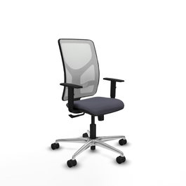 PIQUERAS Y CRESPO Silla de oficina Motilla con mecanismo Sincro, Gris oscuro y Blanco