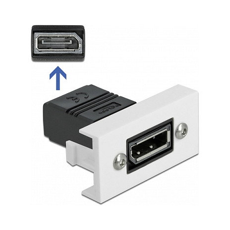 DeLOCK Módulo Easy 45 DisplayPort recto 22,5 x 45 mm Negro