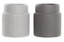 DKD Home Decor Vaso Scandi de Gres Colección Blanco y Gris Pro Design Gris Claro/Oscuro 8x10.5x8 cm - Set de 6 Unidades
