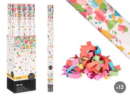 Arte Regal Cañón de Confeti 80cm Multicolor Papel Cartón Plástico (Set de 24)