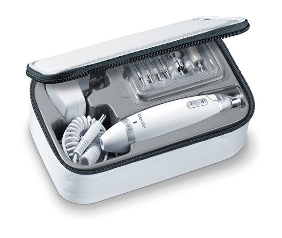 Beurer MP-62 Set de Manicura y Pedicura Profesional con Luz para Manos y Pies con 9 Accesorios y Velocidades Ajustables