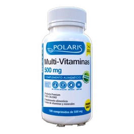 POLARIS Multivitaminas 500Mg 100 Comprimidos Apoyo Nutricional Energía Bienestar Sin Gluten Sin Lactosa