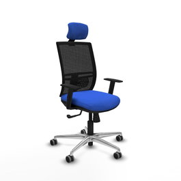 PIQUERAS Y CRESPO Silla de oficina Yunquera Azul con Malla Negra