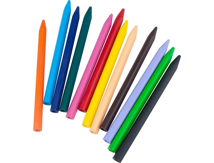 Liderpapel Lápices de Cera Caja de 12 Unidades Colores Surtidos Escolares Trazo Suave