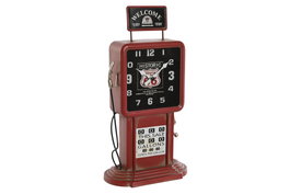DKD Home Decor Reloj de Sobremesa Metal Gasolinera Rojo